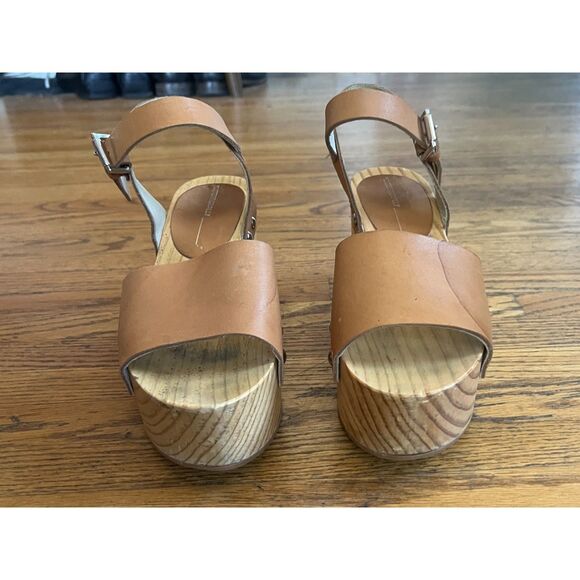 Intentionally Blank Tan Strappy Heel Clog Sandals Shoes Women's Size 7 - Picture 10 of 13